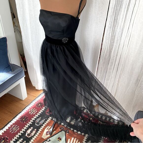 Vintage Vera Wang Black Tulle Silk & Velvet Corset Gown - Picture 8 of 8